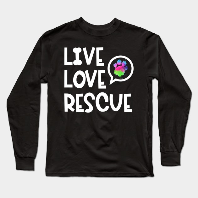 Rescue Dog Search Dog Service Dog Paw Long Sleeve T-Shirt by WoollyWonder